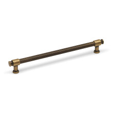 (192mm Handle) Antique Brass Knurled Handles & Knob Gold Textured
