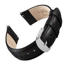 - Top Grain Leather -pikairrotettavat kellon hihnat (musta/sopiva lanka, 18 mm)