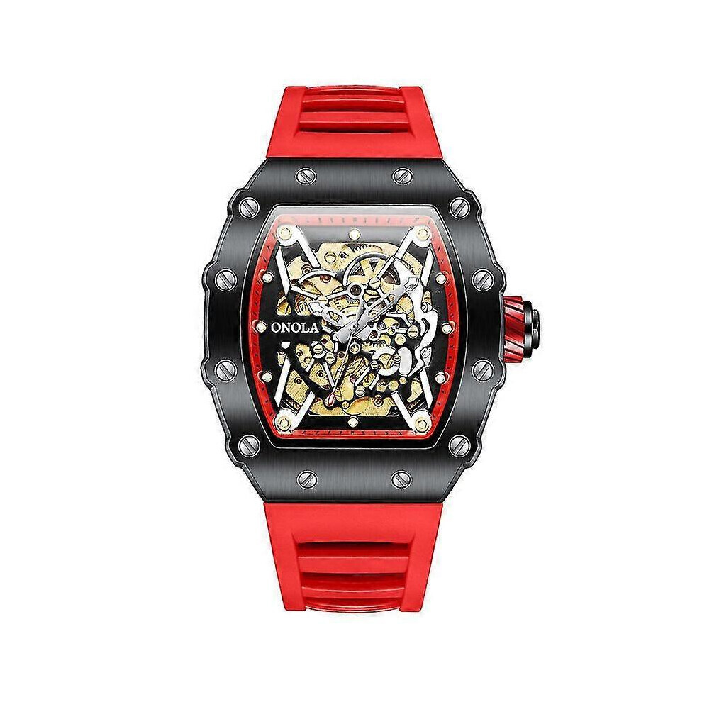 (Montre mécanique Blackic pour homme, montre de sport en silicone tendance pour homme