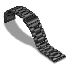 (schwarz, 24 mm) 16/18/20/22/24 Ersatz-Uhrenarmband, hochwertiges, massives Edelstahl-Metalatch-Armband