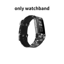 (Blak Flower)ment Gummi-Armband Wristbanditbit Charge
