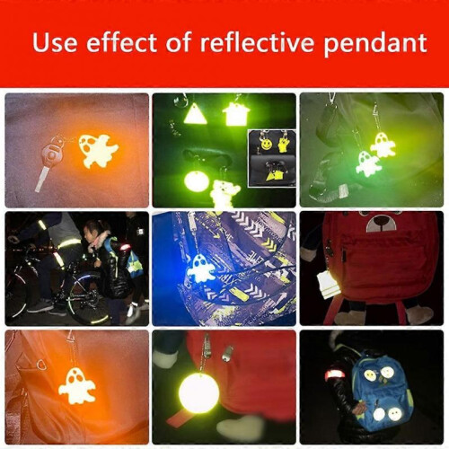 (Green)Reflective Pendant Ghost Style Safety Reflectors Gear Safe Reflector Keychain 1