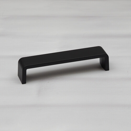 (128mm Handle) Matt Black Cupboard Handles Square D-Bar 2