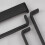(192mm Handle) Matt Black Cupboard Handles Square D-Bar 12