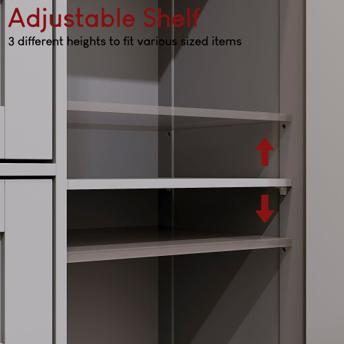 (Grey) Priano 4 Drawer 1 Door Freestanding Storage Unit 2
