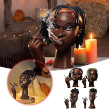 (close eyes, Ornament incense burner) Creative Head Fragrance Incense Holder, 1 Count Resin Incense Burner, Funny Elegant Head Incense Burner, Suitable for Bedroom, Living Room