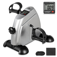 (silver) Uten Mini Exercise Bike, Portable Pedal Exerciser Resistance Cycle ,Hand and Leg Fitness Exercise Machine,for Indoor Gym Office Fit
