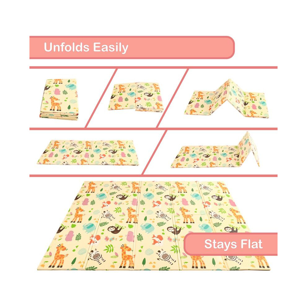 (Default) Large Jungle / Wildlife Play Mat | Thick Padded XPE Baby Crawl Mat | 198 x 148 CM