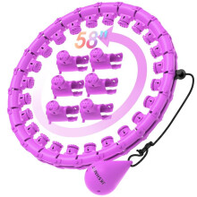 (Purple, 30 Links) Fitness Hoop with 30 Detachable Links, Detachable Link Hula Hoop, Smart Weighted Hula Hoop, Fitness Equipment for Women & Beginners