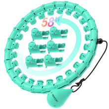 (Cyan, 30 Links) Fitness Hoop with 30 Detachable Links, Detachable Link Hula Hoop, Smart Weighted Hula Hoop, Fitness Equipment for Women & Beginners