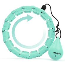 (Cyan, 24-knots) Fitness Hoop, 47 Inch/120cm Infinity Hoop, Fitness Equipment for Women & Beginners, Home Workout Equipment, Gym Workout