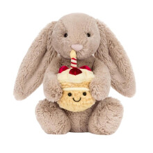 (Default) Bashful Beige Birthday Bunny Cake Plush Toy New Tags Original UK Edition, Rare Collectible Gift Idea