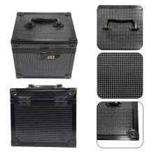 (Black with Combination Lock, 1 Count) Graded Card Storage Box with Compartments, 1 Count 2 Grid Dustproof Card Storage Organizer with Lid and Handle, Top Loader Card Brick Case