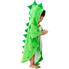 Soft Cotton Baby Bath Towel Beach Towel Bathrobe for Kids 0-4 Years (Green Dinosaur, 21.545inch