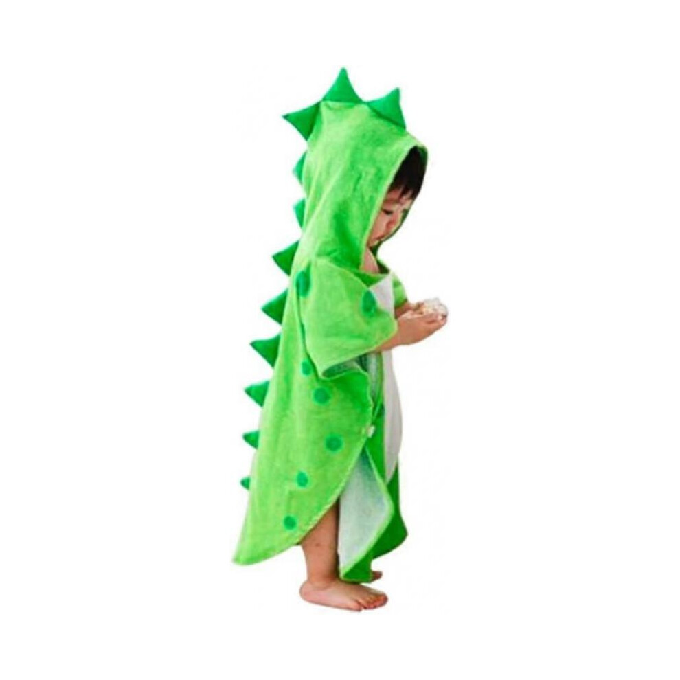 Serviette de bain en coton doux pour bébé Serviette de plage Peignoir pour enfants 0-4 ans (Green Dinosaur, 21.545inch)