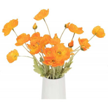 Artificial Flowers Silk Poppy Flowers for Home Decor Bouquet Wedding Party Faux Flower Pack of 5