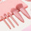 Easy-taken Travel Makeup Brush Set, 5pcs Mini Complete Function Cosmetic Brushes Kit with Mirror 4
