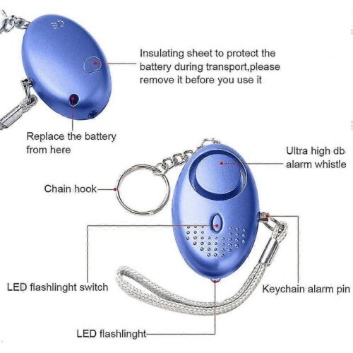 5 Pack 140db Personal Security Alarm Keychain with Led Light,personal Alarm 1
