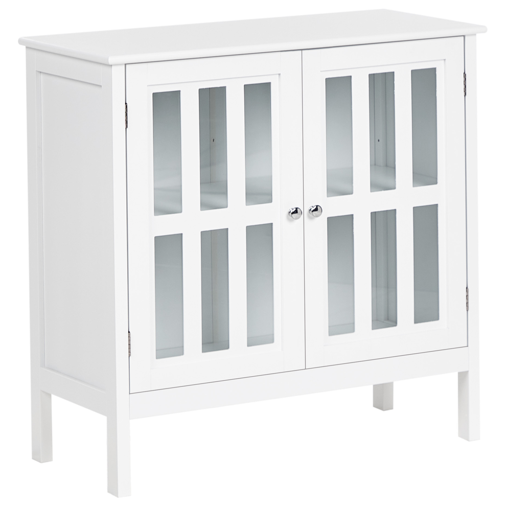 Glass Display Cabinet MIRAM Wood 80 cm White
