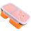 Silicone Folding Two Grid Lunch Box with Spoon Easy To Carry Buckle Seal 2