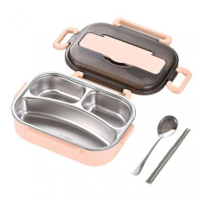 Bento Boxes for Student Stainless Steel Liner Double Layer Lunch Box with Slot Lunch Containers For