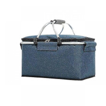 Folding Picnic Camping Lunch Bags Insulated Cooler Bag Cool Hamper Storage Basket Bag Box Outdoor