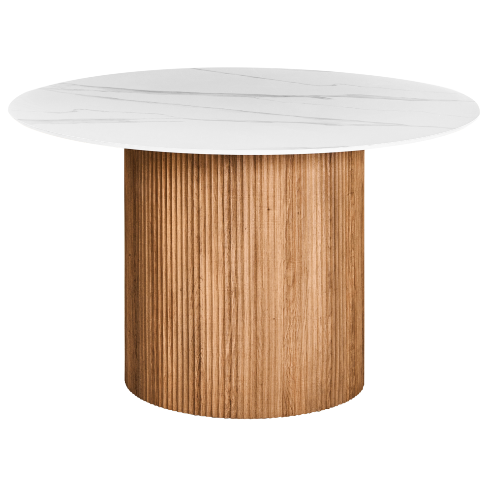 Dining Table ALBINA White Marble 120 cm 120 cm