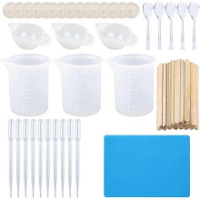 Silicone Measuring Cup for Resin 100ml Mixing Cup Resin Pouring Vessel with Stir Bar