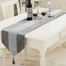 Luxury Velvet Diamante Table Runner Thick Velvet Chenille Satin Tasseled Christmas