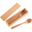 Wood Cutlery Set Chopsticks Spoon Fork Kit with Case Reusable Tableware Camping Flatware 4