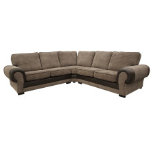 Big Corner Sofa Suite Tango Jumbo Cord Fabric Seater Brown