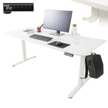 AREBOS electrically height-adjustable desk 160x80 cm | Memory function | Adjustable computer desk 72-118 cm | Standing desk | Stand-sit desk | White