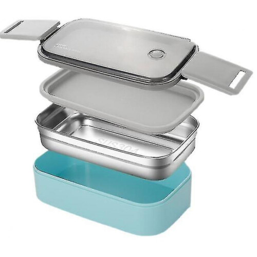 Stainless Steel Lunch Box Double Layer Lunch Box Microwave Lunch Box Insulation 2