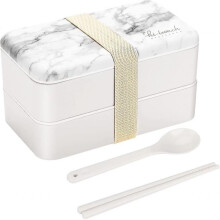 Lunch Box Bento Box with 2 Layers And 3 Compartments - 1200ml - Suitable for Kids, Adults, Work, Sch