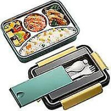 Insulated Lunch Box, Leak Proof Bento Box, 304 4 In 1 Lunch Box with Cutlery, Stainless Steel Bento Box, Lunch Box for Kids And Adults, Bpa Free (gree
