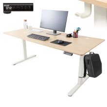 AREBOS electrically height-adjustable desk 160x80 cm | Memory function | Adjustable computer desk 72-118 cm | Standing desk | Stand-sit desk | Beige