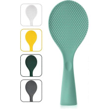 Rice Paddle, Silicone Standing Rice Spatula with Non Stick Rice Spoon Paddle Heat Resistant Rice Cooker Spoon (Green)