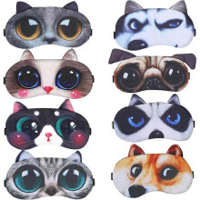 Set of 8 Cute Sleep Blindfold, Eye Mask Soft Sleep Shade Cover Rest Eyepatch Shield Travel Sleeping (Cute cat 4 PackCute Dog 4 Pack)