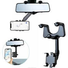 360 Rotatable and Retractable Rearview Mirror Phone Holder Universal Phone Holder Multifunctional Phone Mount