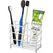 304 Stainless Steel Bathroom Toothbrush Holder Toothpaste Holder Stand Bathroom Accessories Organizer (Black, Small)