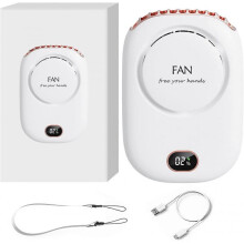 Neck Fans for Women,  3 in 1Neck Fan,Waist Fan,Table Fan with an Adjustable Lanyard, Personal Fan Eyelash Extensions ( Pearl White)