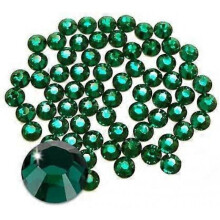 576pcs Glue Fix Flatback Rhinestones Glass Diamantes Gems for Nail Art (ss20 576pcs, Drak Green)