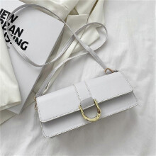 Women's Shoulder Bag, Simple Square Shape, Adjustable Shoulder Strap 25 * 11.5 * 6 Cm (White)