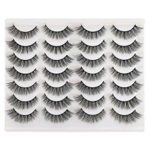 Lashes False Eyelashes Cat Eyes Wispy Natural Faux Mink Lashes 14 Pairs  Light Volume Short Fake Eye Lashes Multipack