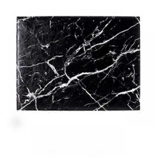 Placemat Made of Anti-Marble Leather, Water and Oil Resistant, Heat Insulating and Temperature Resistant, 45  30cm (Black)