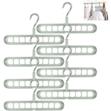 Magic Coat Hanger, Coat Hanger, Multifunctional, Rotatable, Shockproof, Foldable, 8 Pieces for Dormitory, Work Place, Green