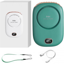 Mini Waist Clip on Fan Personal Neck Fan for Shirt, Portable Belt Fan with LED Display, Wide Angle Wind Strong Air flow 3 Speeds(Grass Green)