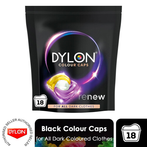 Dylon Dylon Colour Caps for Dark Clothes, Laundry Pods, 18 Washes