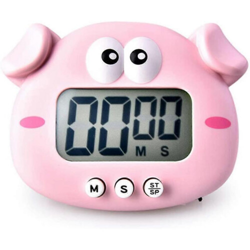 Kitchen Timer, Digital Cooking Timer with Magnetic, LCD Large-Screen Visual Clock for Cooking Bake Sport Game(Piggy)