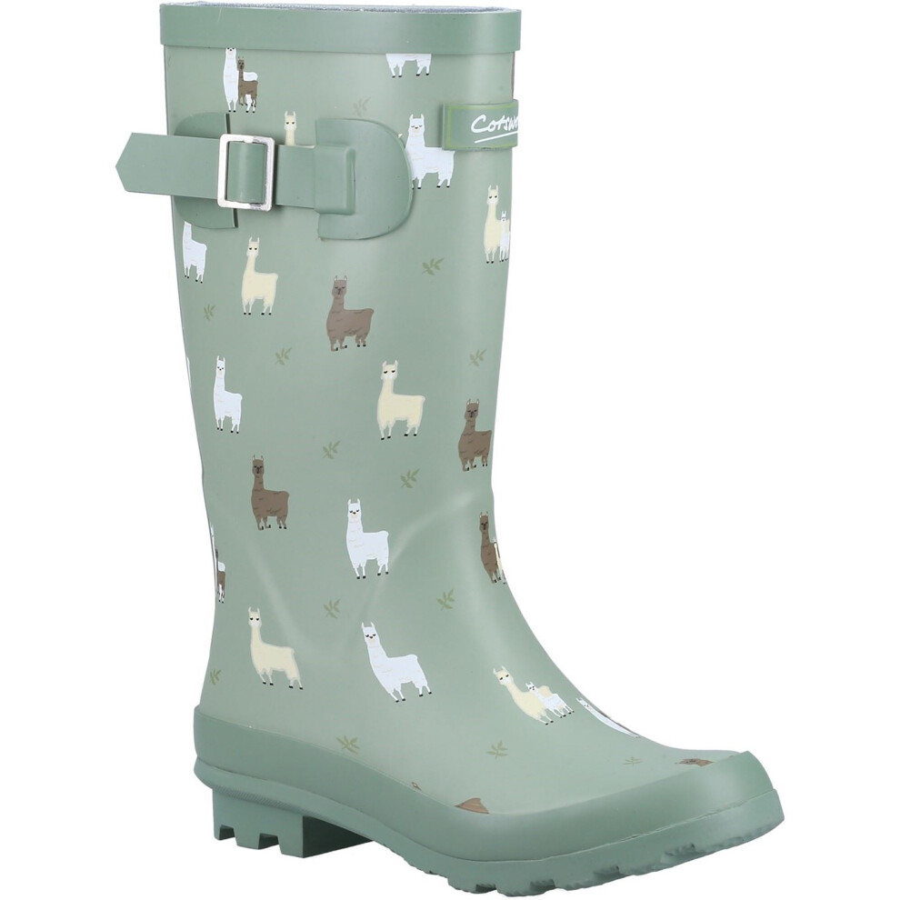 Cotswold (, 5 (Adults')) Farmyard Junior Rubber Alpaca Wellington Boots Green
